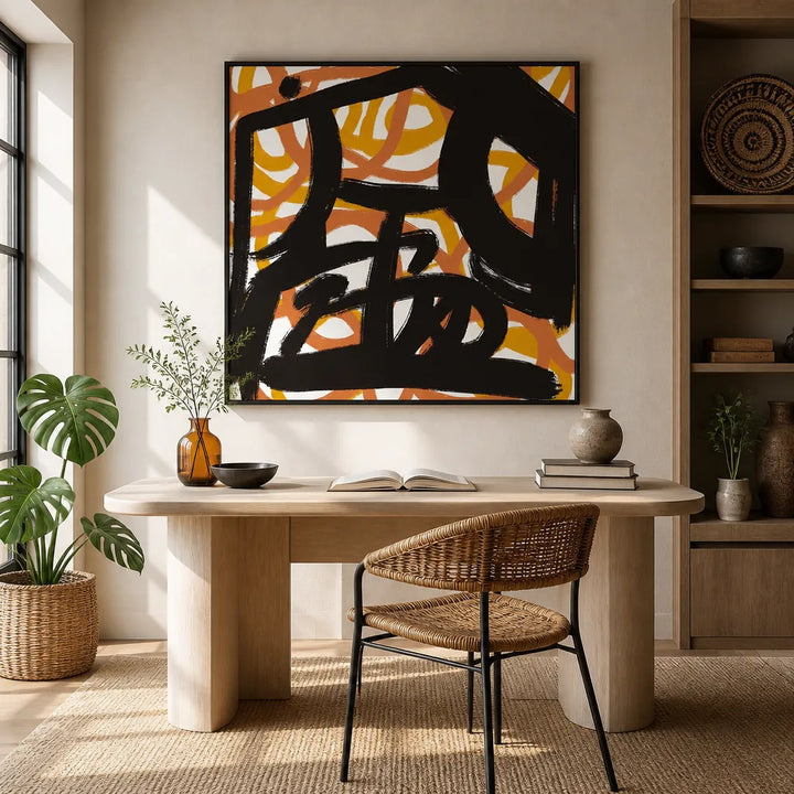Room mockup featuring Bold Abstract Strokes Art Print