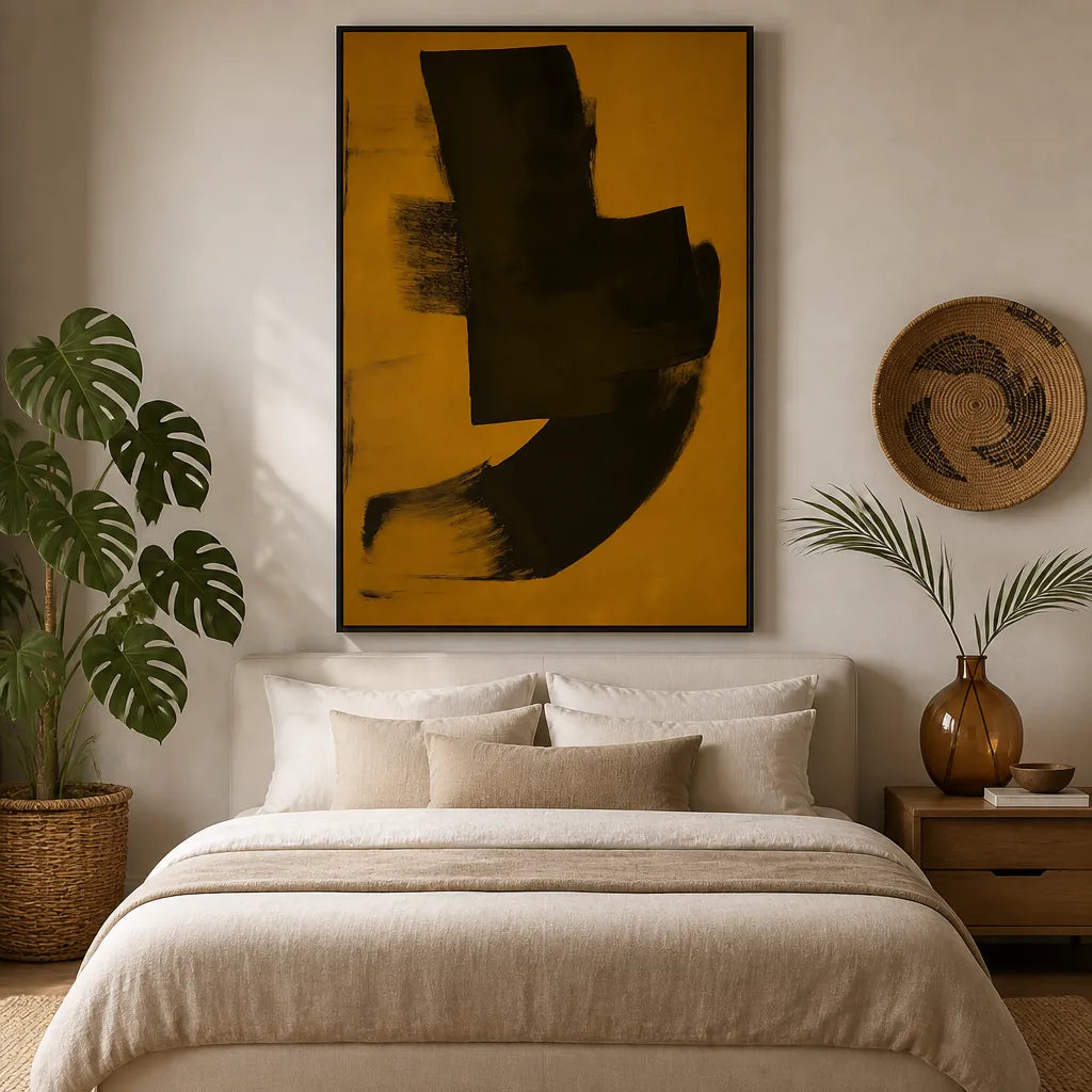 Room mockup featuring Bold Black Strokes Art Print