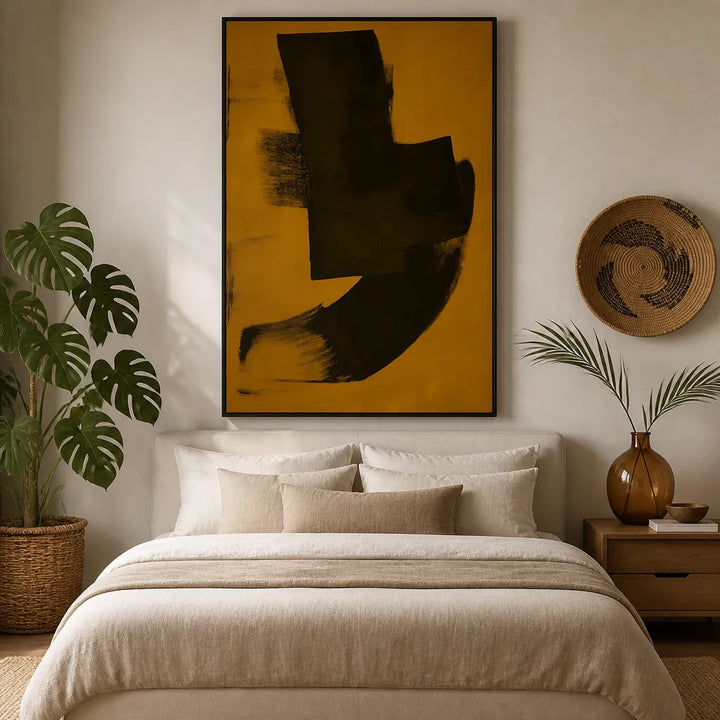 Room mockup featuring Bold Black Strokes Art Print