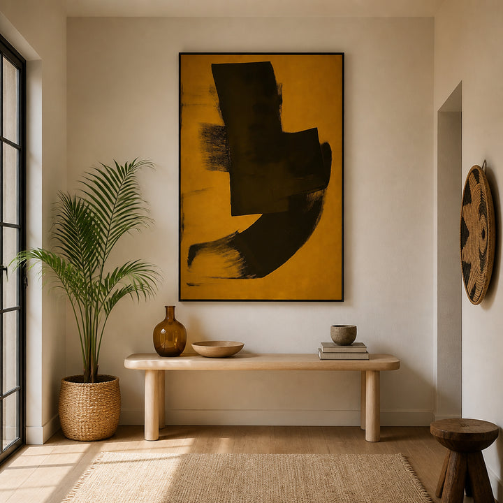 Room mockup featuring Bold Black Strokes Art Print