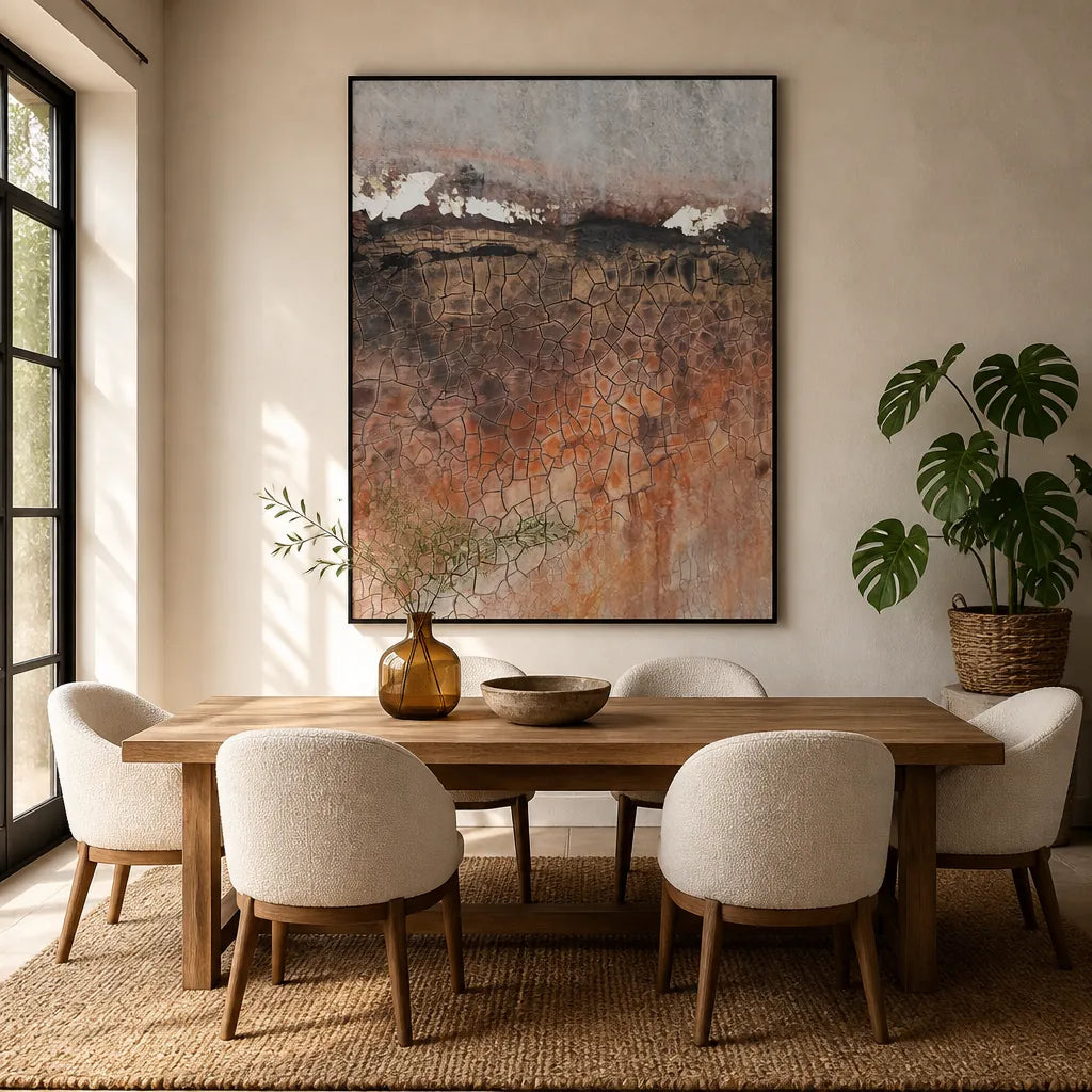 Room mockup featuring Cracked Earth Texture Art Print