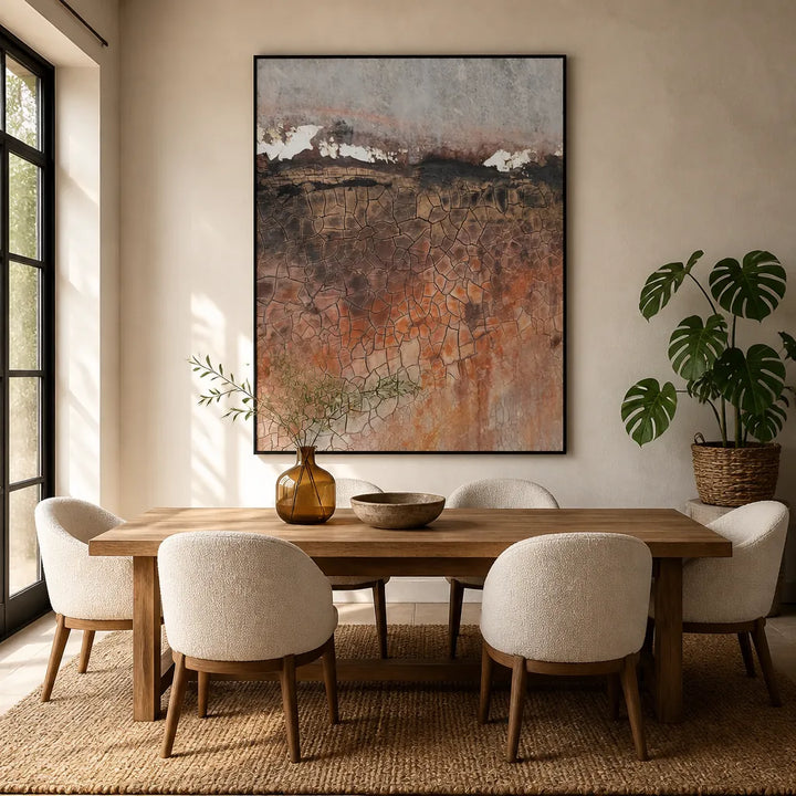Room mockup featuring Cracked Earth Texture Art Print