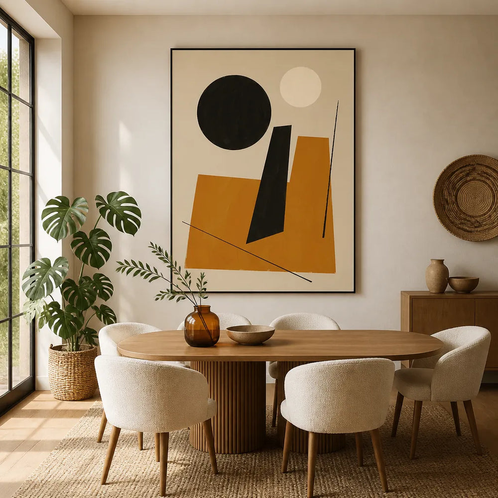 Room mockup featuring Modern Geometric Shapes Art Print