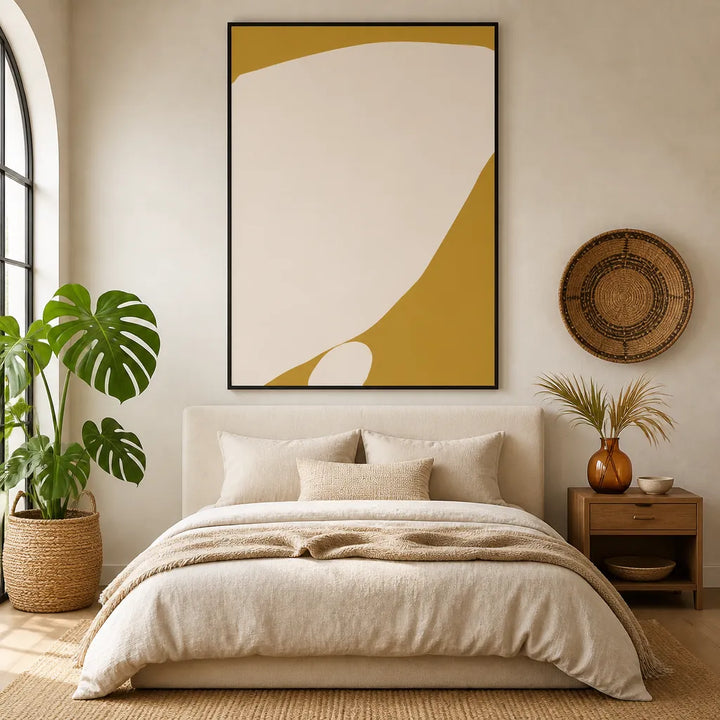 Room mockup featuring Organic Yellow Curves Art Print