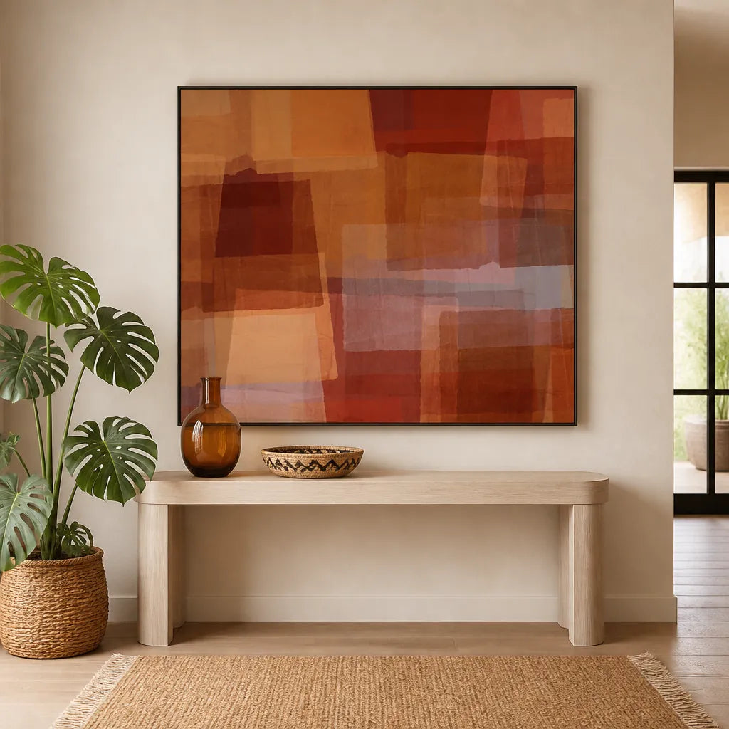 Room mockup featuring Overlapping Earth Tones Art Print