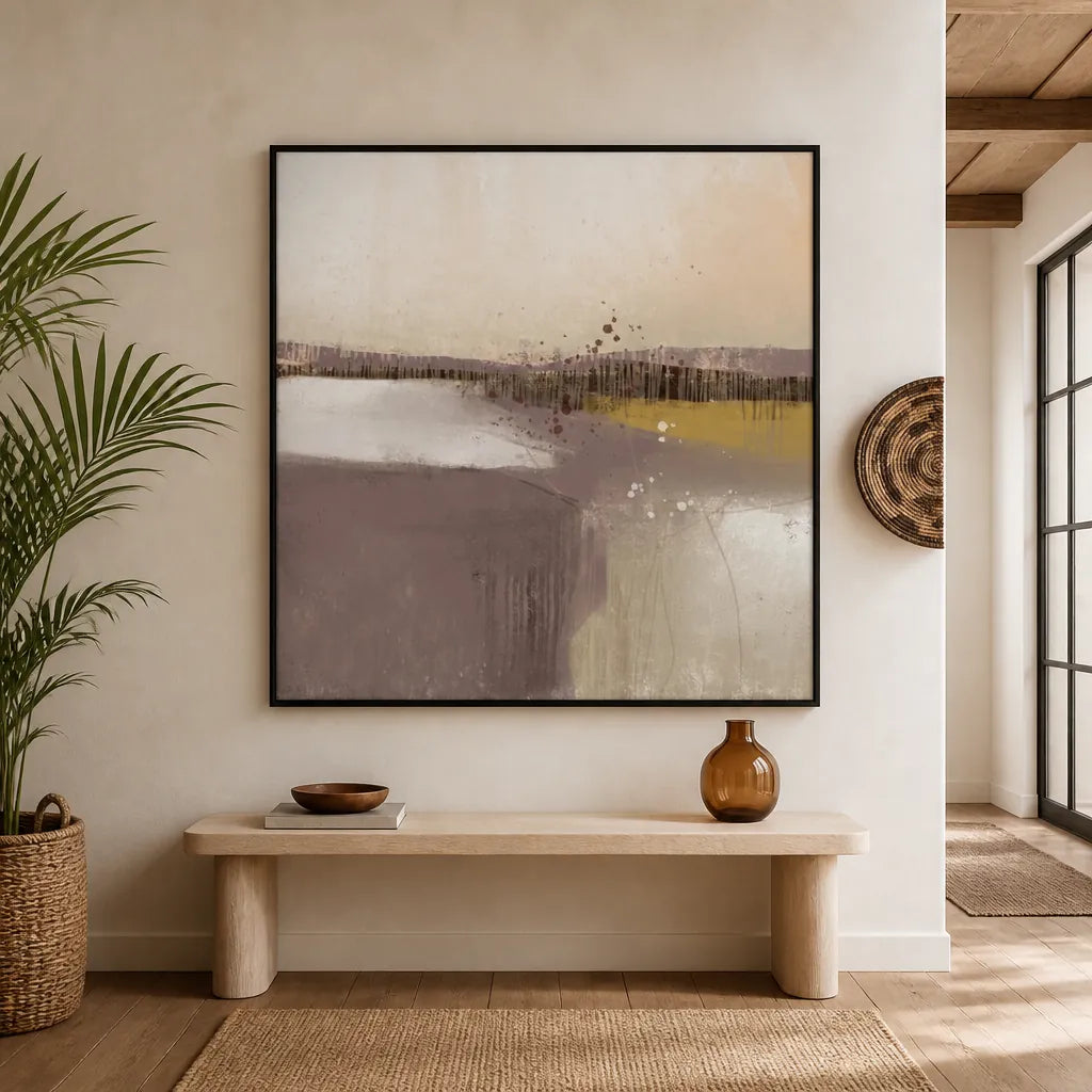 Room mockup featuring Peaceful Earthy Horizon Art Print