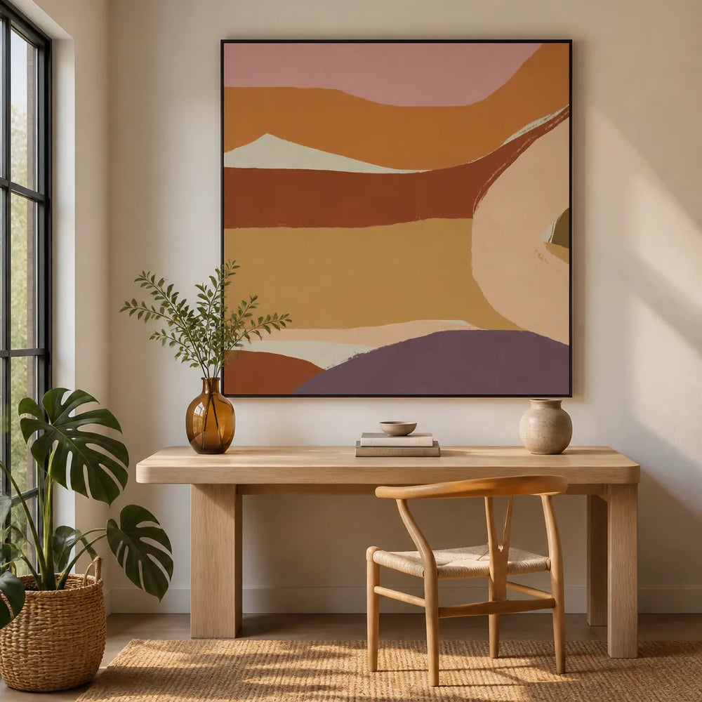 Room mockup featuring Serene Desert Landscape Art Print