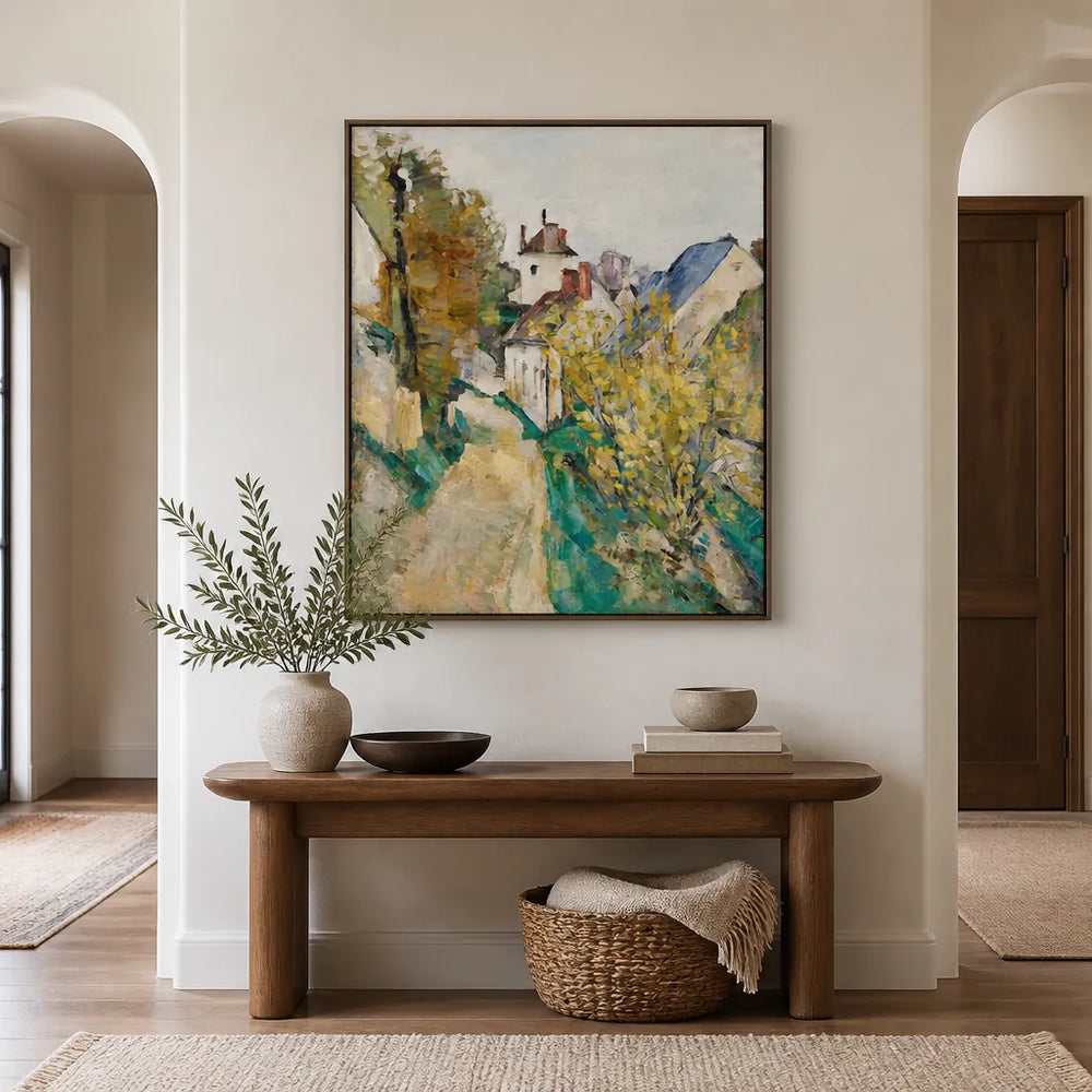 Room mockup featuring House of Dr. Gachet, Auvers Art Print
