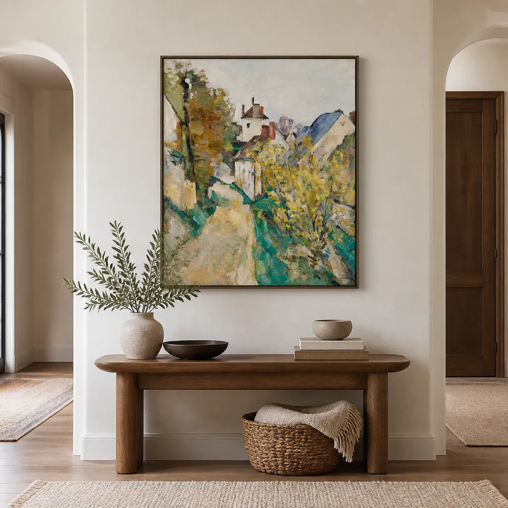 Room mockup featuring House of Dr. Gachet, Auvers Art Print