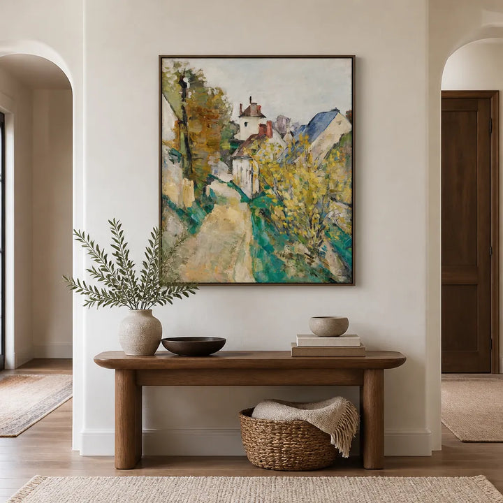 Room mockup featuring House of Dr. Gachet, Auvers Art Print