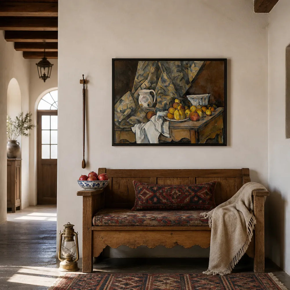 Room mockup featuring Still Life: Apples and Peaches Art Print