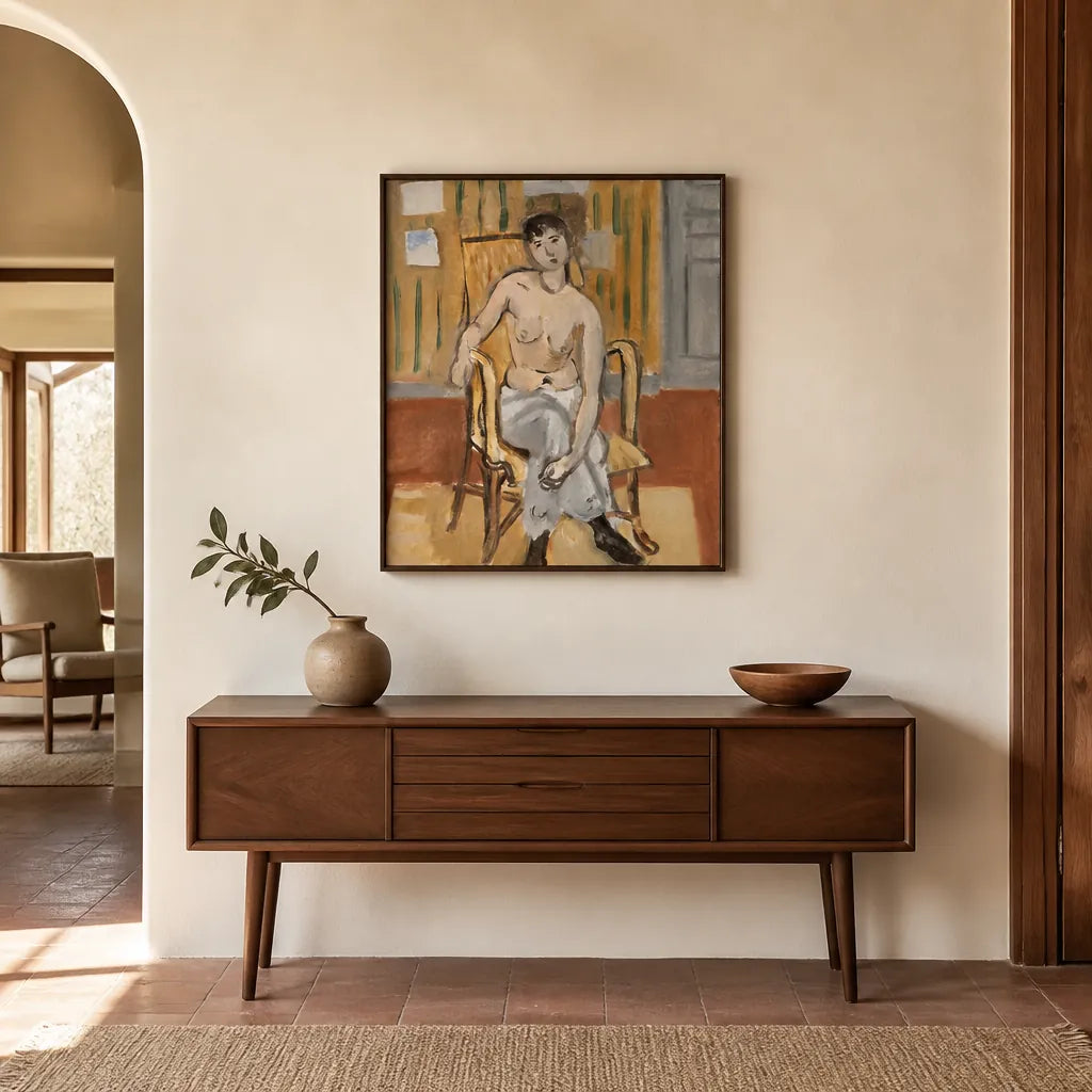 Room mockup featuring Seated Nude Tan by Matisse Art Print