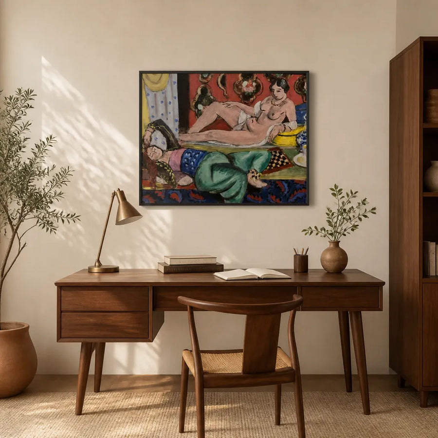 Two Odalisques by Matisse Art Print in a room setting