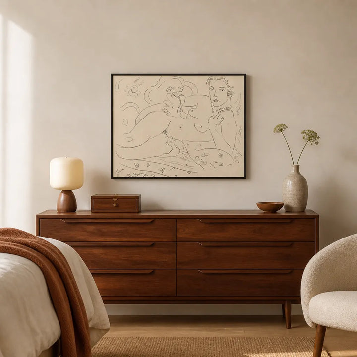 Room mockup featuring Nude, Left Hand by Matisse Art Print