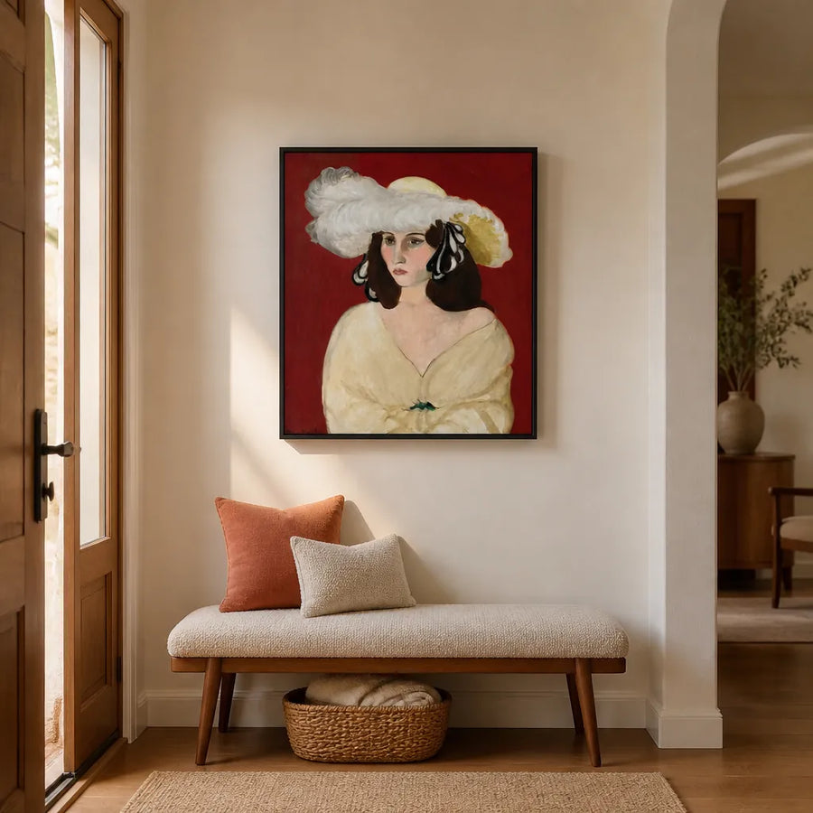 White Plumes by Matisse Art Print in a room setting