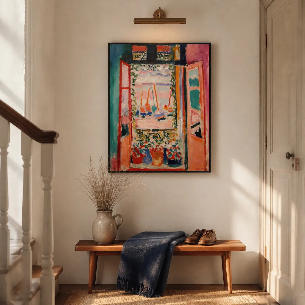 Room mockup featuring Open Window, Collioure by Matisse Art Print