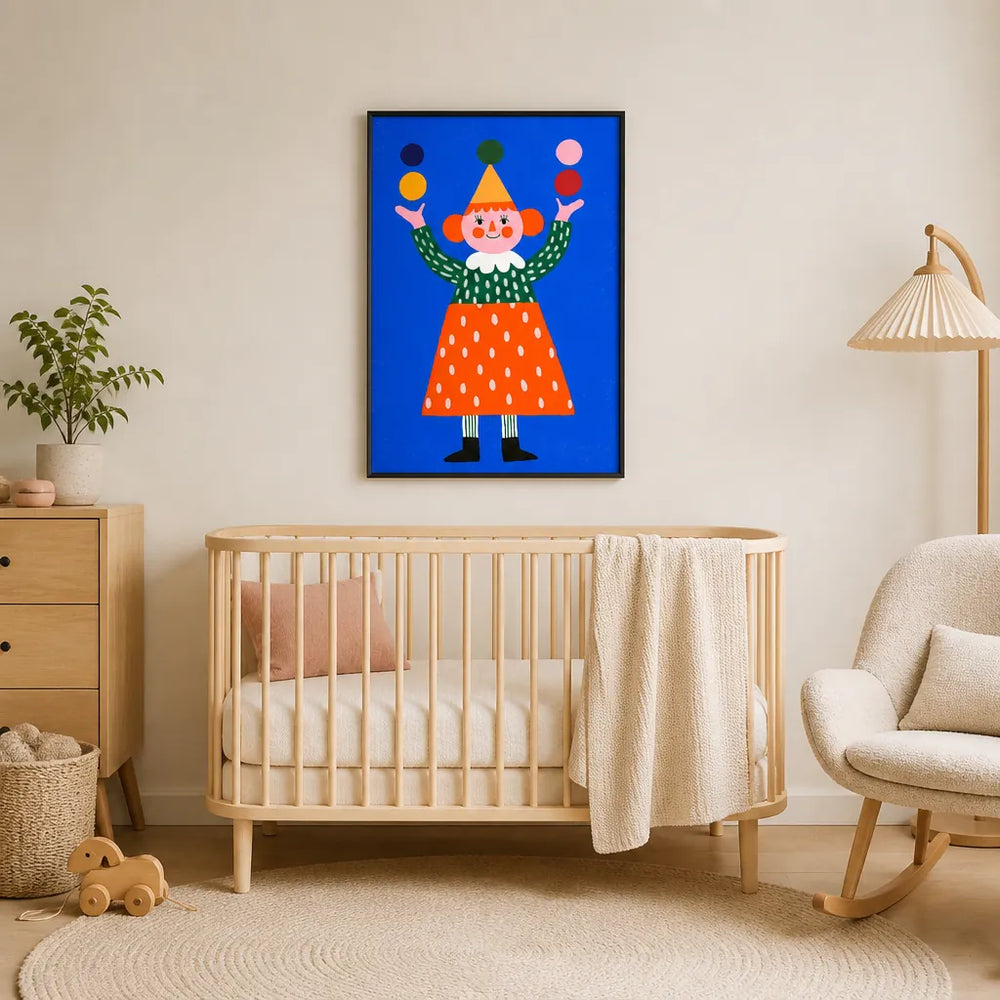 Room mockup featuring Circus girl Art Print