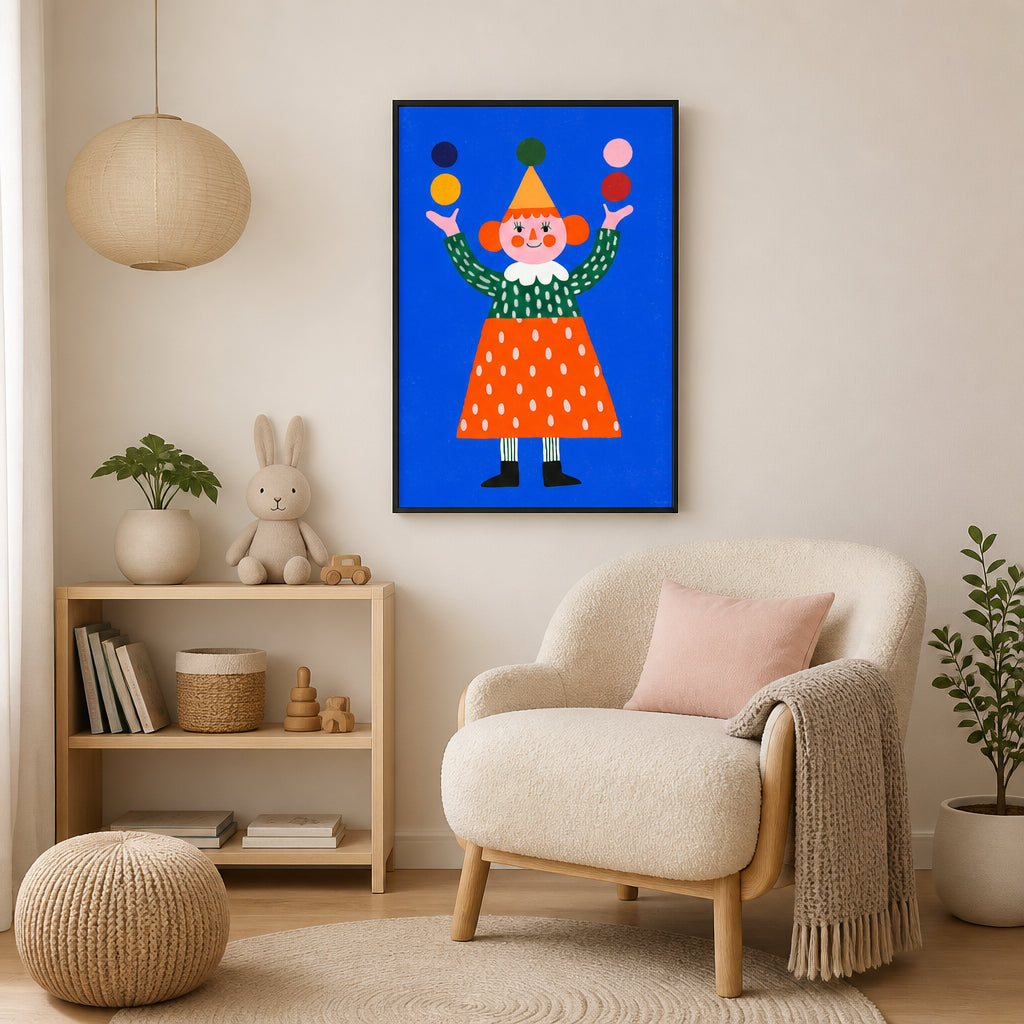 Room mockup featuring Circus girl Art Print