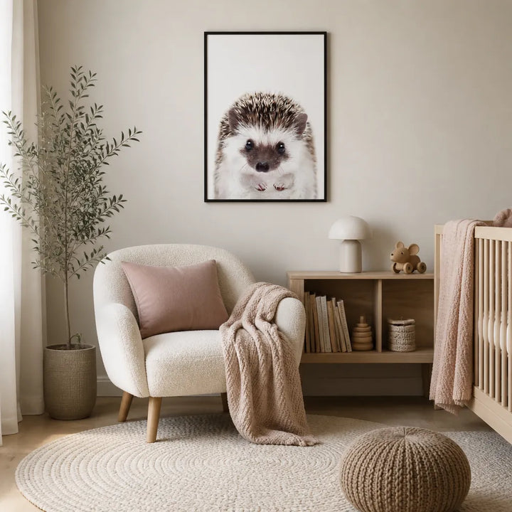 Room mockup featuring Cute Little Hedgehog Photo Print