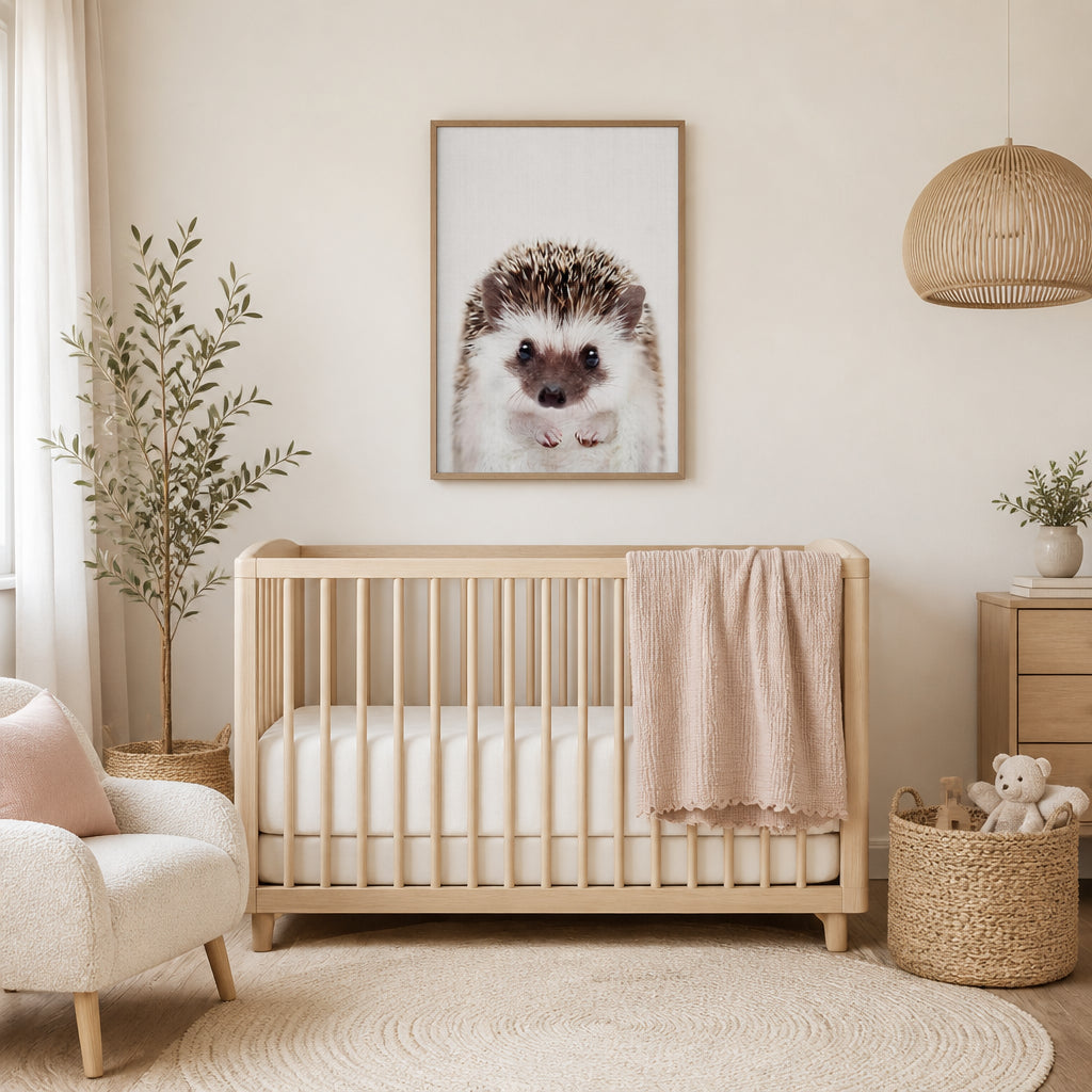 Room mockup featuring Cute Little Hedgehog Photo Print