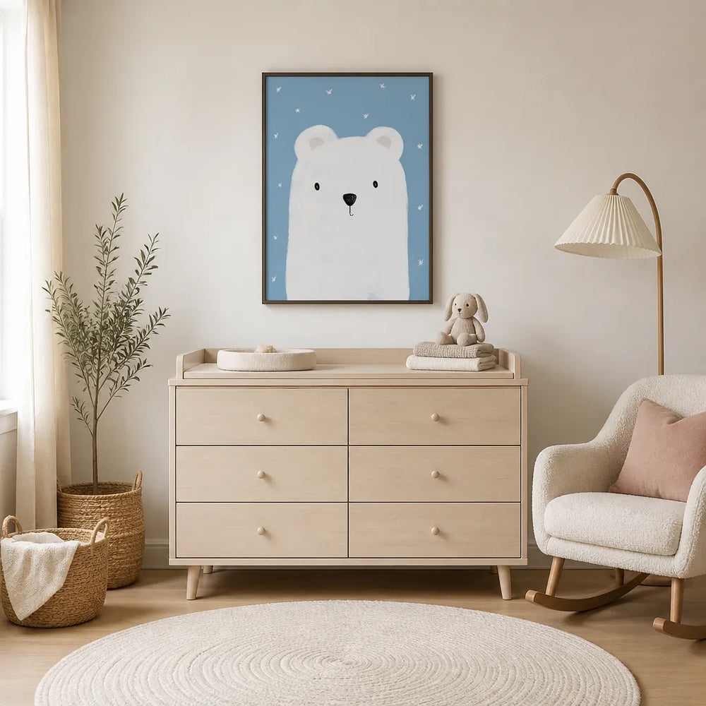 Room mockup featuring Cute Polar Bear Art Print