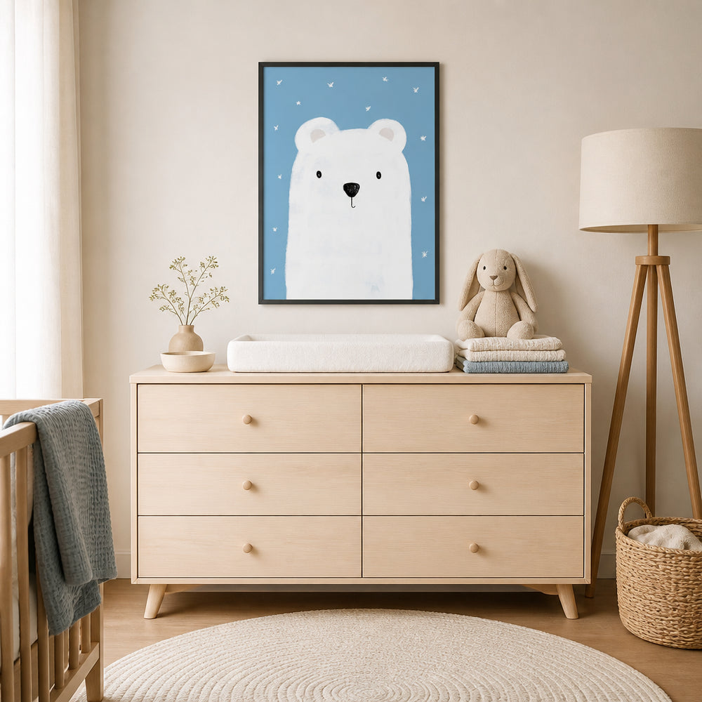 Room mockup featuring Cute Polar Bear Art Print