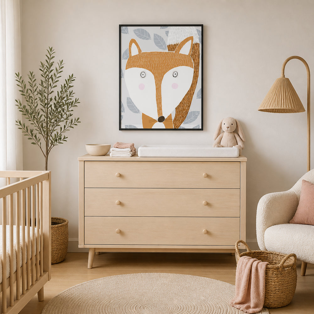 Room mockup featuring Cute Woodland Fox Art Print