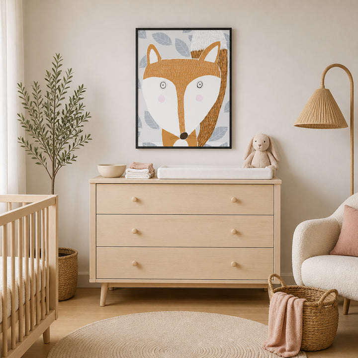Room mockup featuring Cute Woodland Fox Art Print