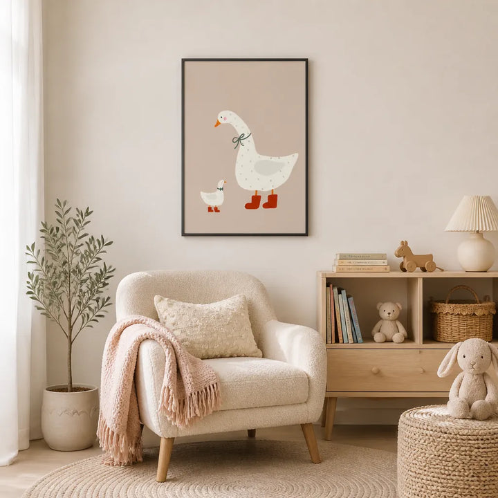 Room mockup featuring Goose and Gosling Art Print
