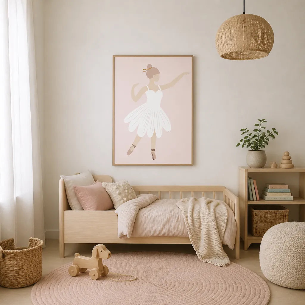 Room mockup featuring Graceful Ballet Dancer Art Print