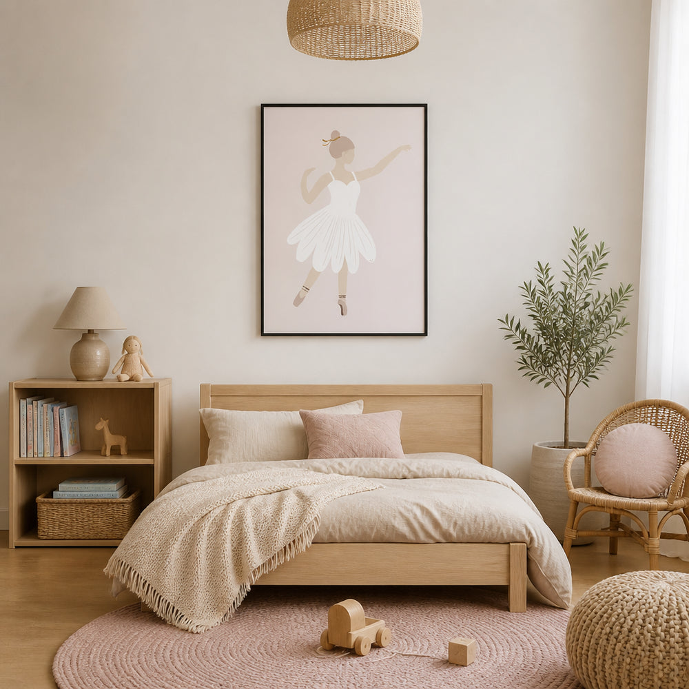 Room mockup featuring Graceful Ballet Dancer Art Print