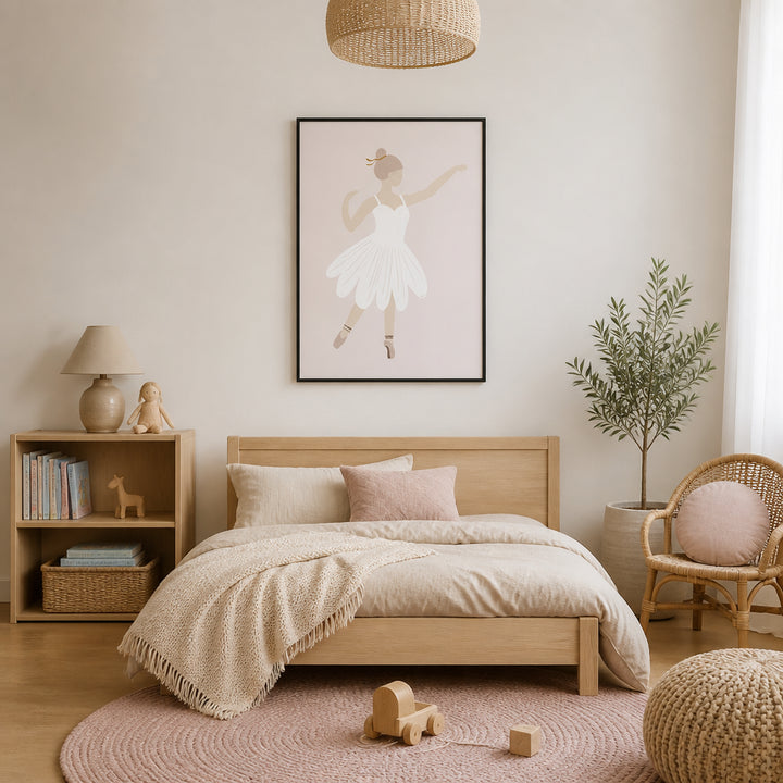 Room mockup featuring Graceful Ballet Dancer Art Print