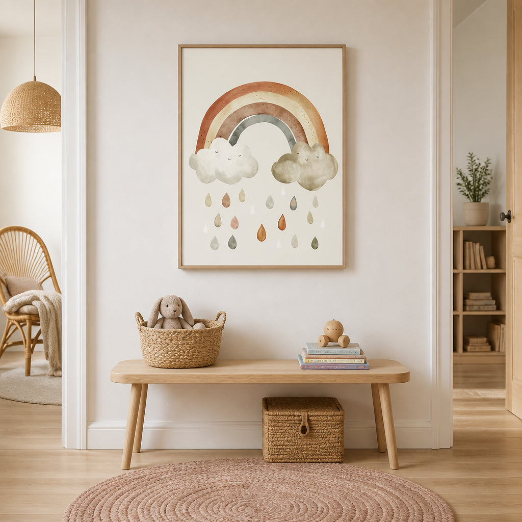 Room mockup featuring Rainbow Dreams Art Print