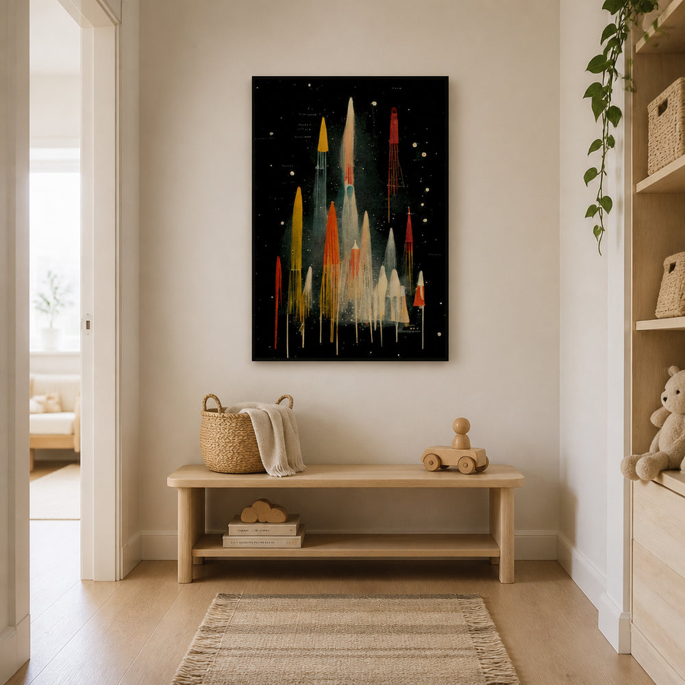 Room mockup featuring Rocket Symphony Art Print