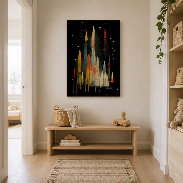 Room mockup featuring Rocket Symphony Art Print