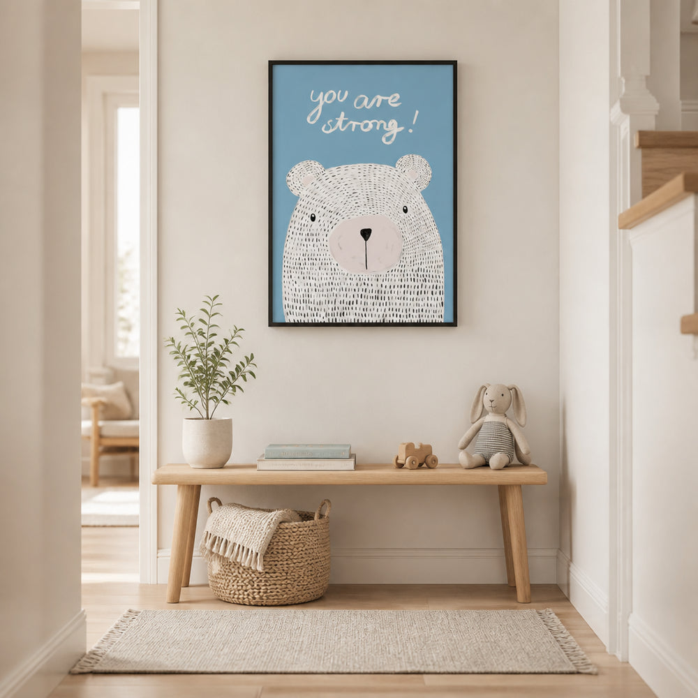 Room mockup featuring Strong Little Bear Art Print