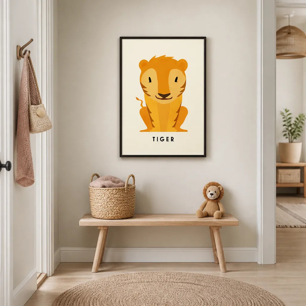 Room mockup featuring Sweet Jungle Cub Art Print