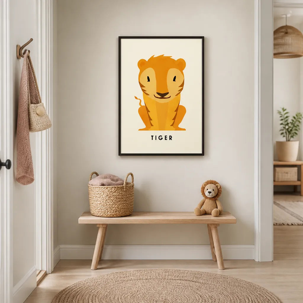 Room mockup featuring Sweet Jungle Cub Art Print
