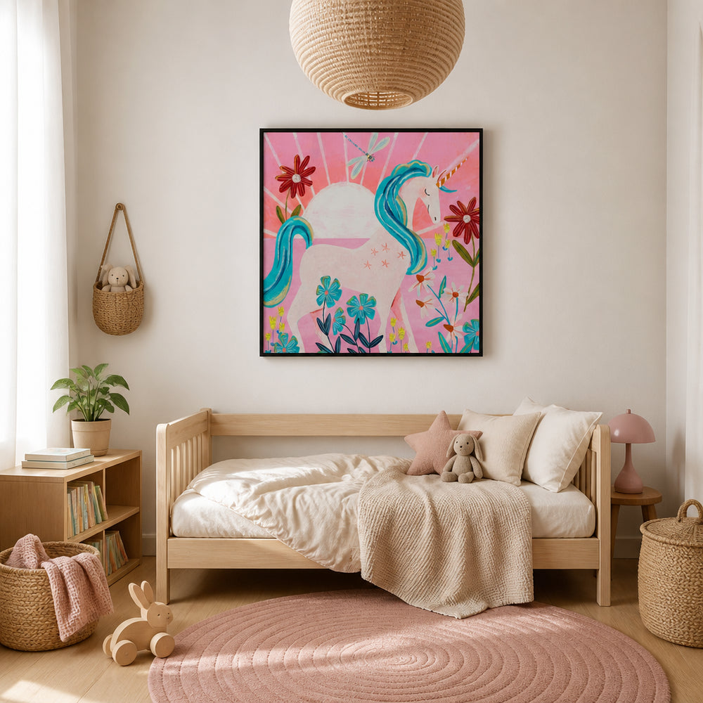 Room mockup featuring Unicorn Art Print