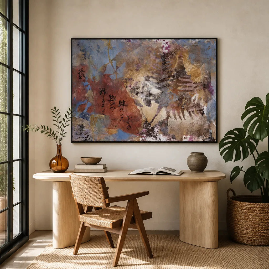 Room mockup featuring Ancient Botanical Textures Art Print
