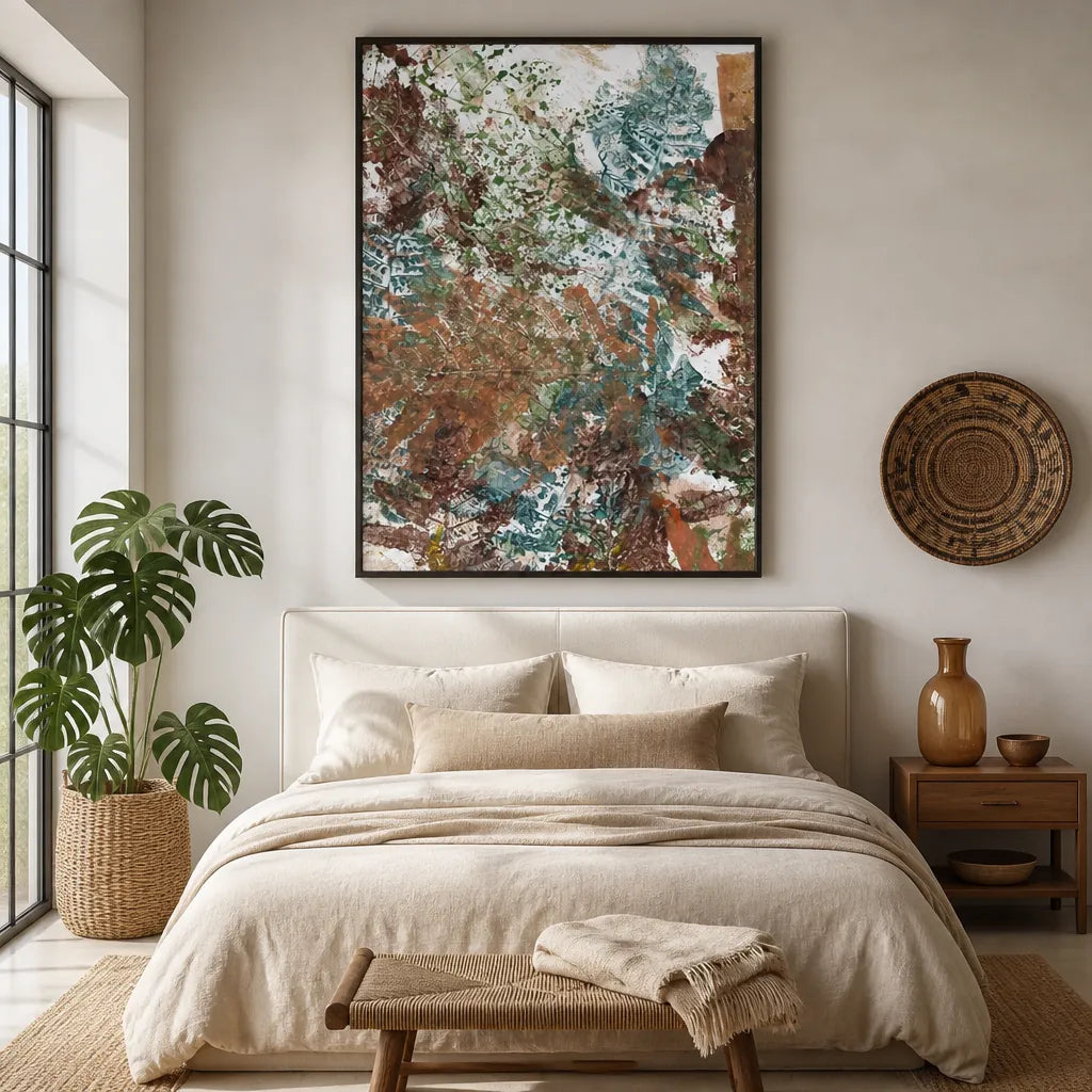 Room mockup featuring Earthy Botanical Impressions Art Print