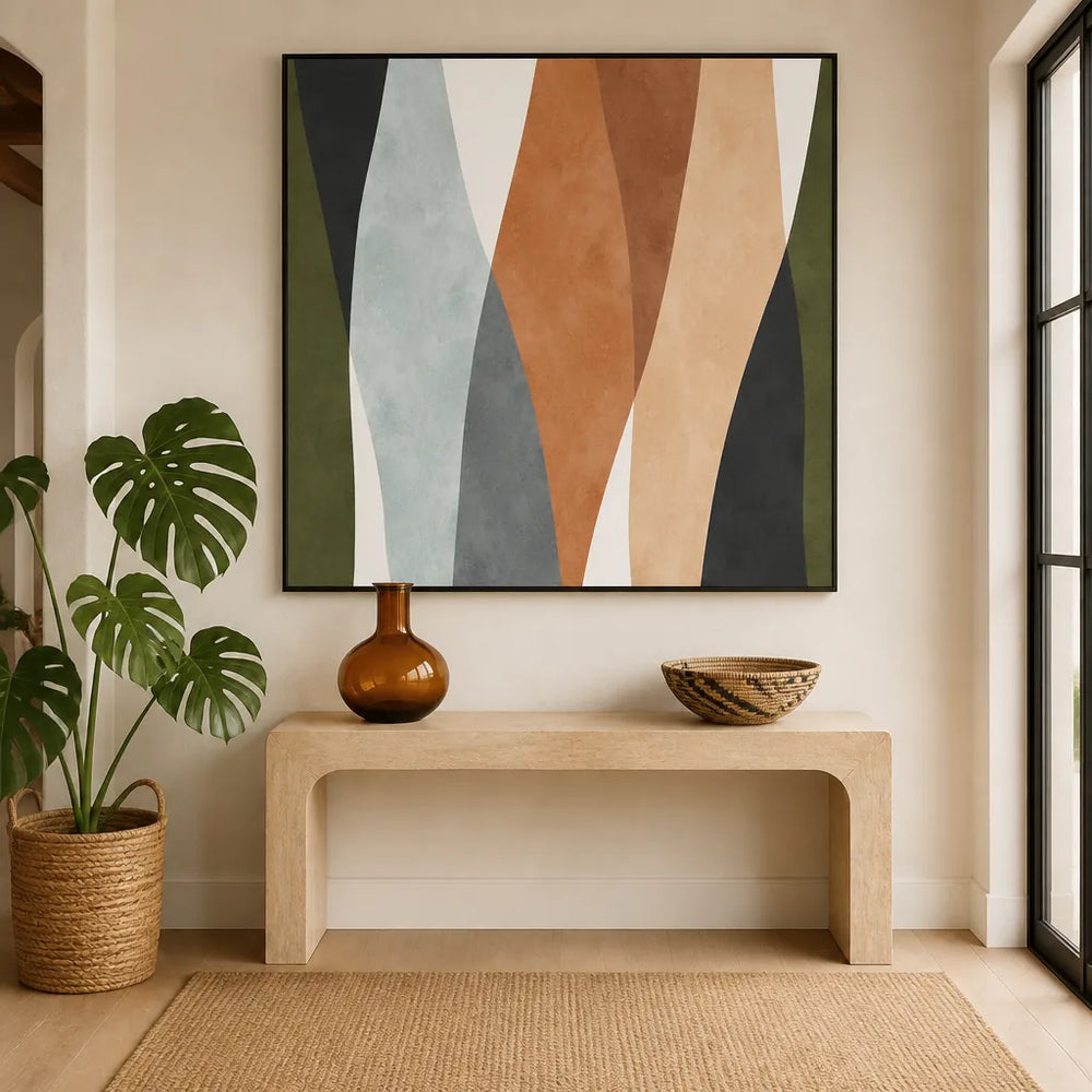 Room mockup featuring Earthy Organic Flow Art Print