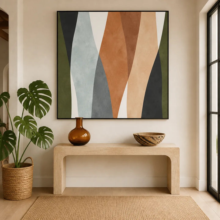 Room mockup featuring Earthy Organic Flow Art Print