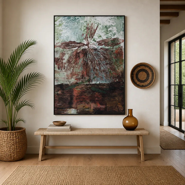 Room mockup featuring Earthy Water Reflection Art Print