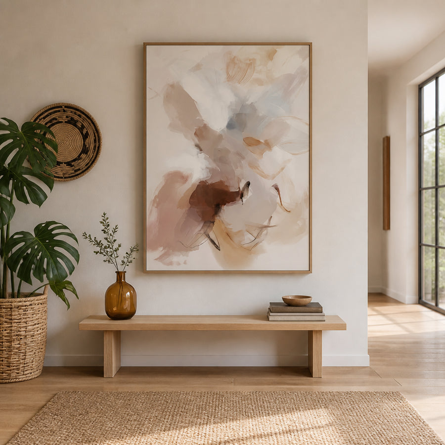 Ethereal Abstract Movement Art Print in a room setting