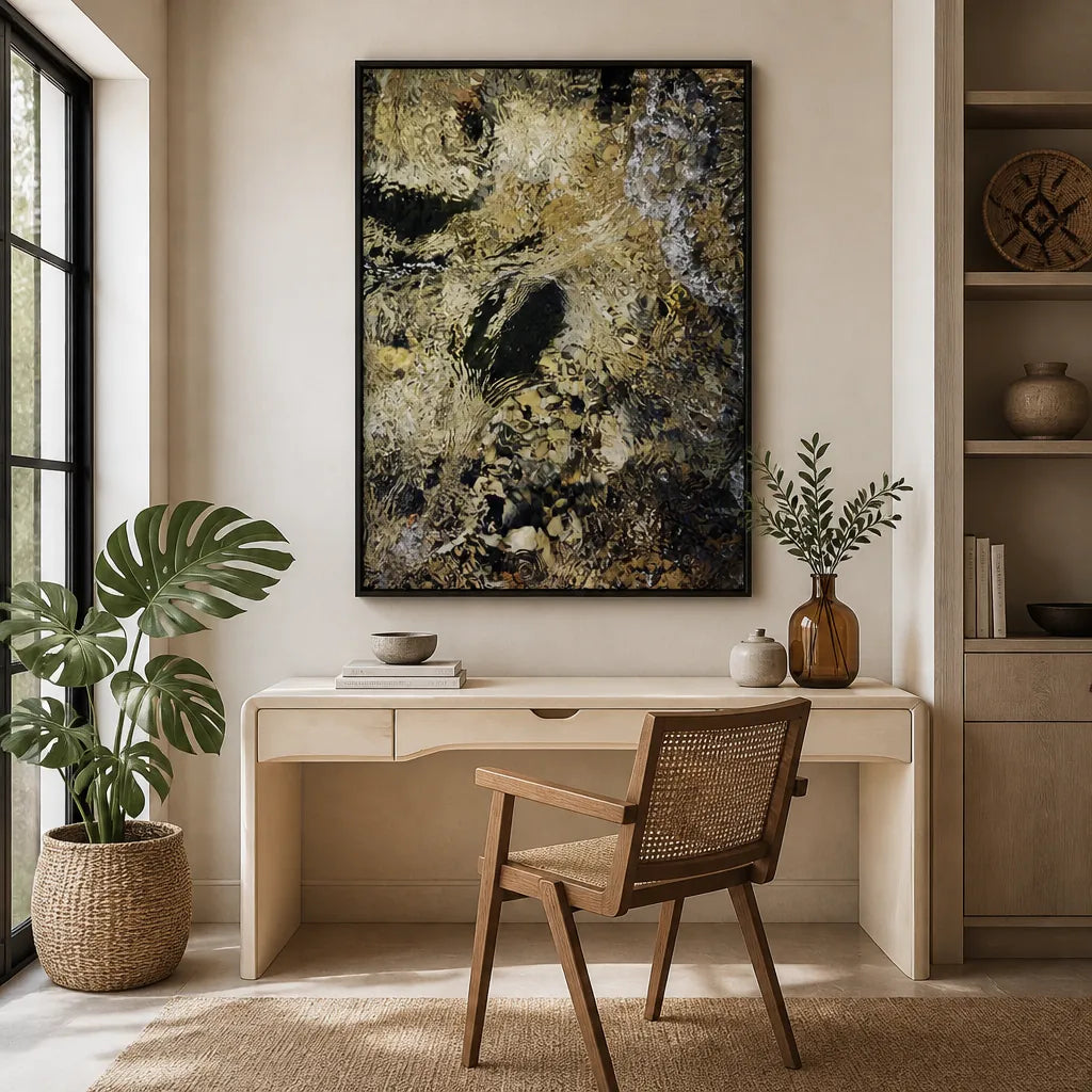 Room mockup featuring Golden River Flow Photo Print