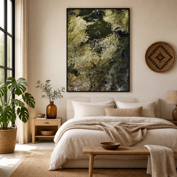 Room mockup featuring Golden Water Shimmer Photo Print