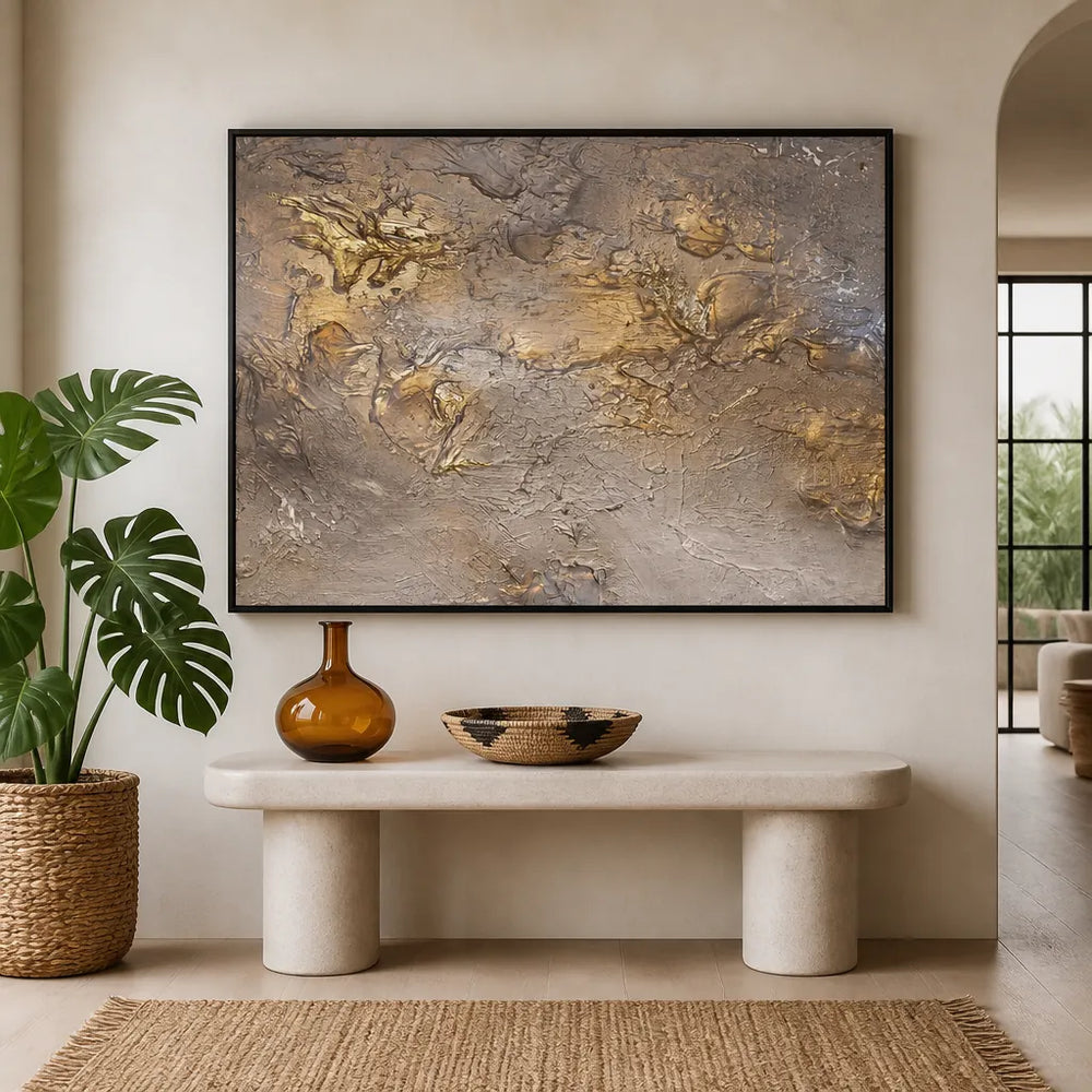 Room mockup featuring Molten Gold Texture Art Print