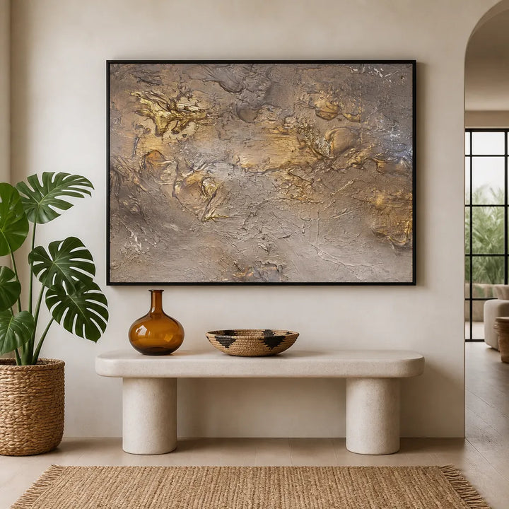 Room mockup featuring Molten Gold Texture Art Print