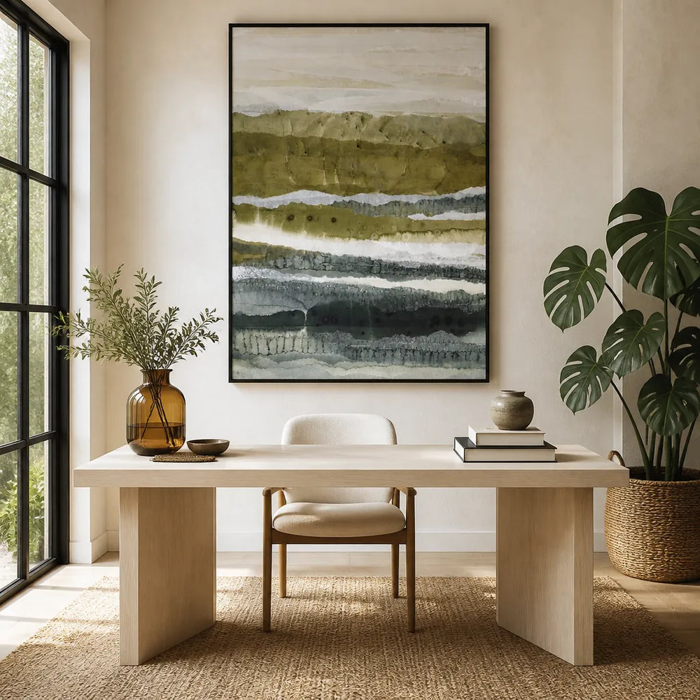 Room mockup featuring Organic Green Layers Art Print